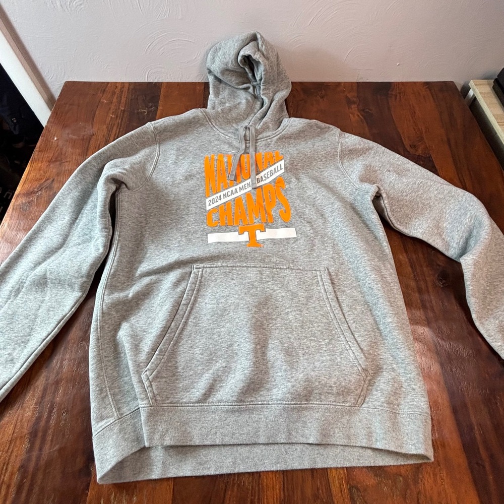 Nike Tennessee Volunteers 2024 NCAA‎ Baseball National Champs Hoodie Grey Mens M